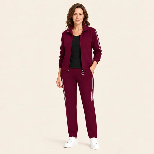 🌸 ¡Elegancia y comodidad absoluta! Elegante chándal de 3 piezas para mujer (chaqueta con cremallera + camiseta + pantalón / Tallas: M-6XL). ✨
