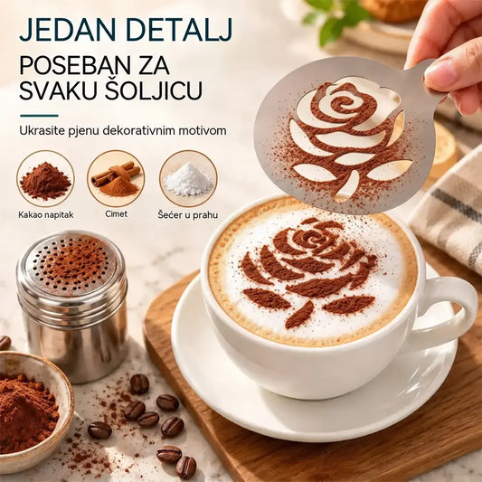 ☕ 【9 komada 49 KM】Kalup od nehrđajućeg čelika za latte art